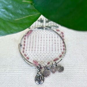 Alex & Ani Women’s Ladybug Charm Silver Adjustable Bracelet Bangle